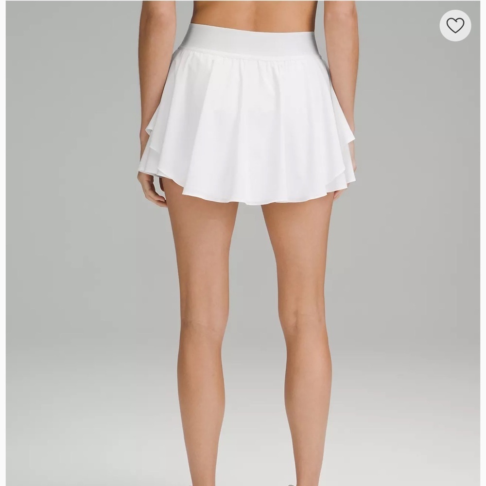 Lululemon Court Rival White Mini Skort Banded Waist Size 2 Used